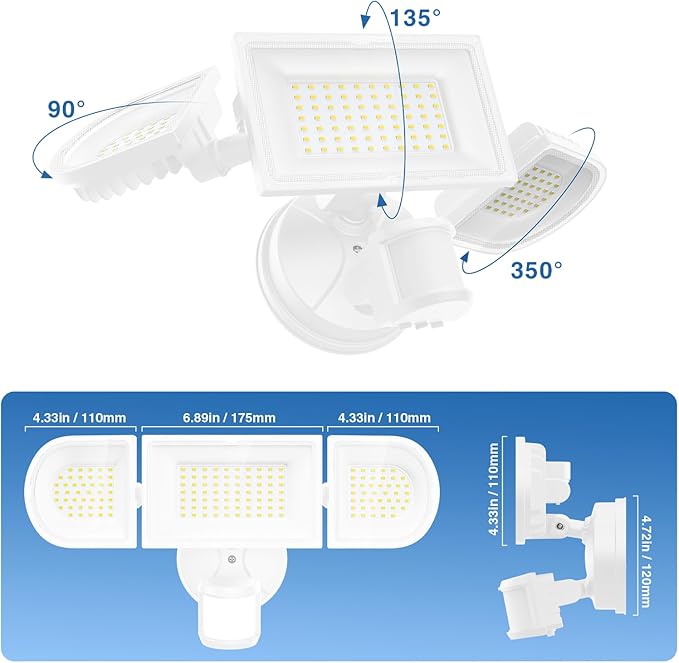 150W Motion Sensor Lights Outdoor - Image 3