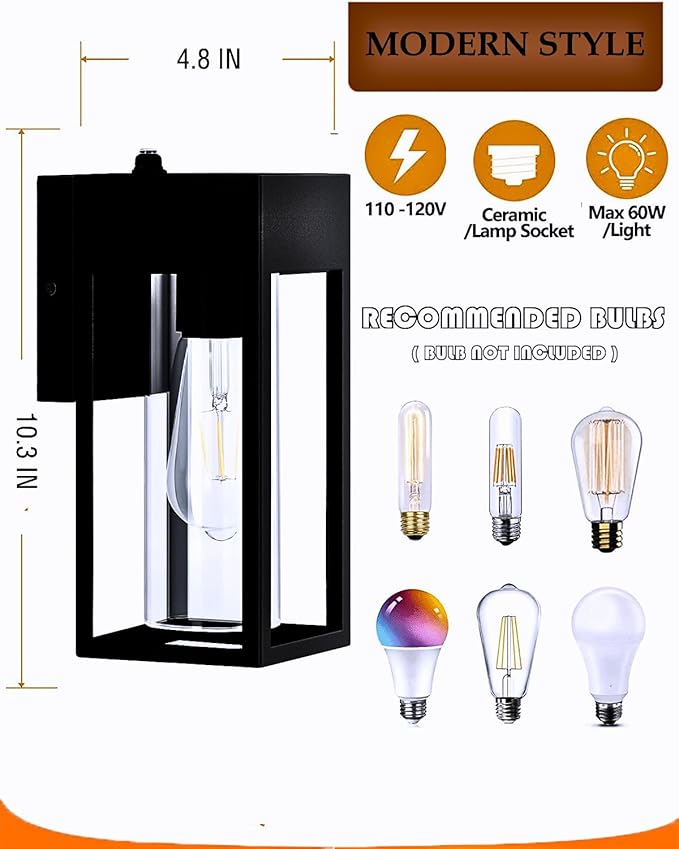 LWSOY Dusk to Dawn Outdoor Lights, Waterproof Porch Lights 2 Pack, Exterior - Image 4