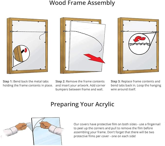 Frame It Easy 33 x 19 Coffee Wood Frame - Image 4