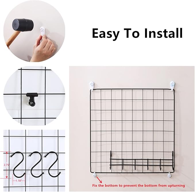 Feadily 4 Pack Metal Grid Wall Board Including 1 Hook Rack, Photos & Pictures - Image 4