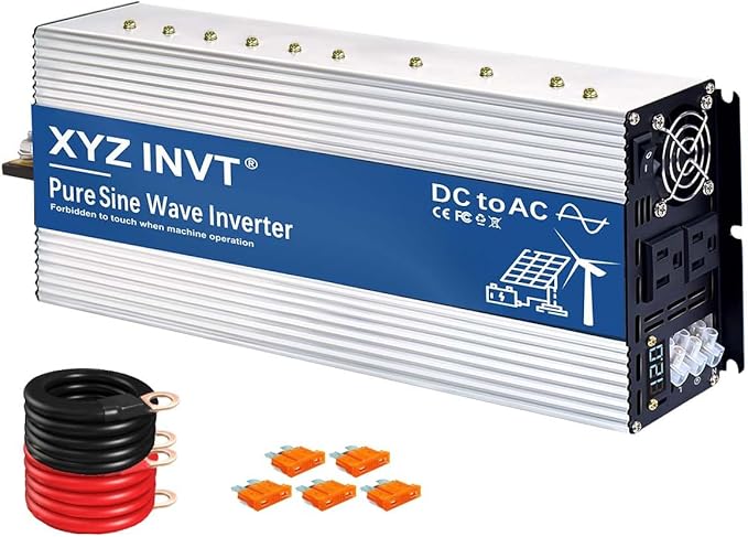 XYZ INVT 4000W Pure Sine Wave Inverter 12V to 120V AC, 8000W Peak Power by XYZINVT