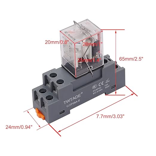 TWTADE AC 110V/120V Relay 10A Electromagnetic Power Coil Relay 8 Pins DPDT - Image 6