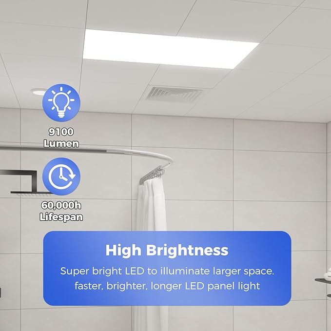Aphyni 12 Pack 2x4 LED Flat Panel Light, Bright 9100LM Flush Mount Office - Image 4