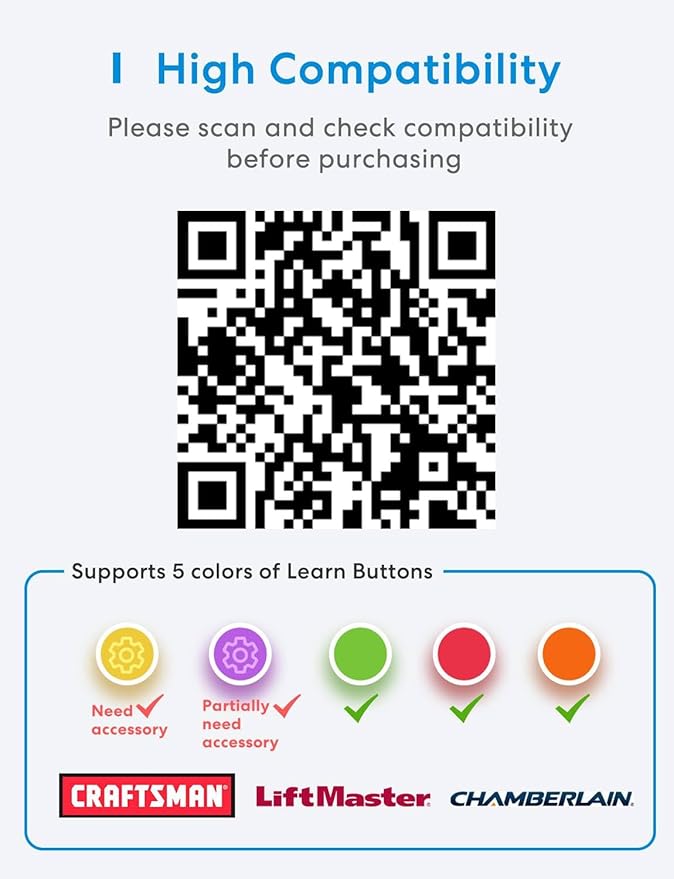 meross Smart WiFi Garage Door Opener Remote, App Control, Works - Image 4