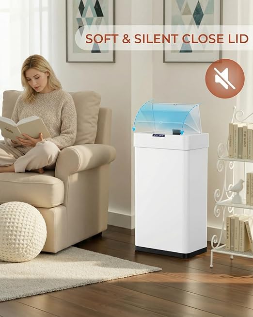 TLSUNNY 13.2 Gallon Motion Sensor Trash Can, Touchless Automatic Garbage Can - Image 8