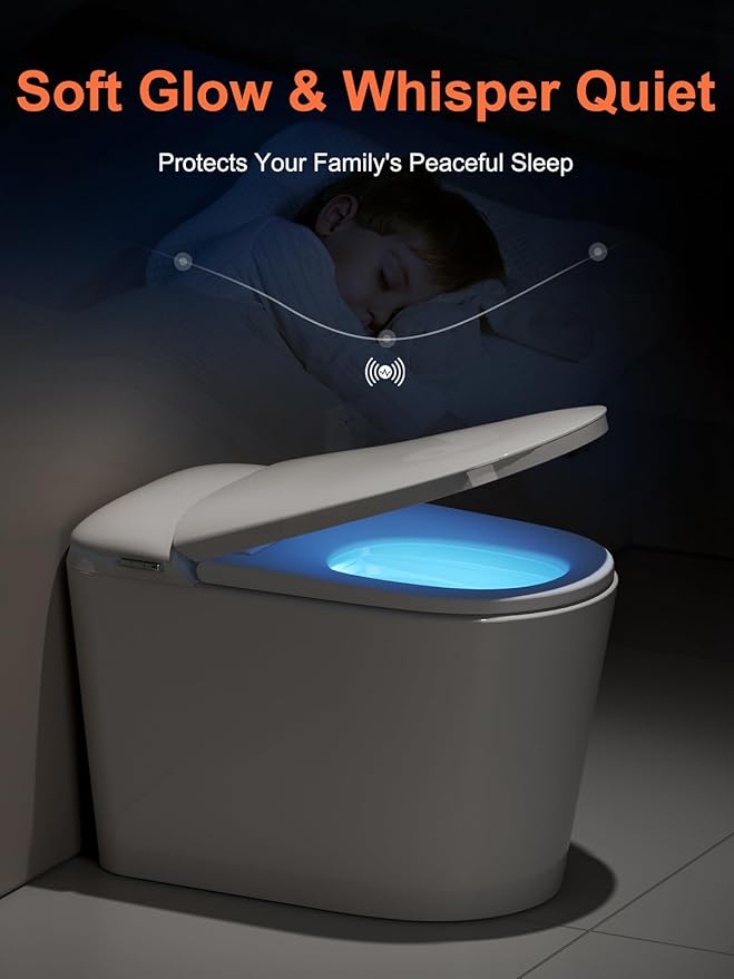 BAYTINA Smart Toilet with ADA Comfort Height Heated Seat, Night Light, Tankless - Image 5