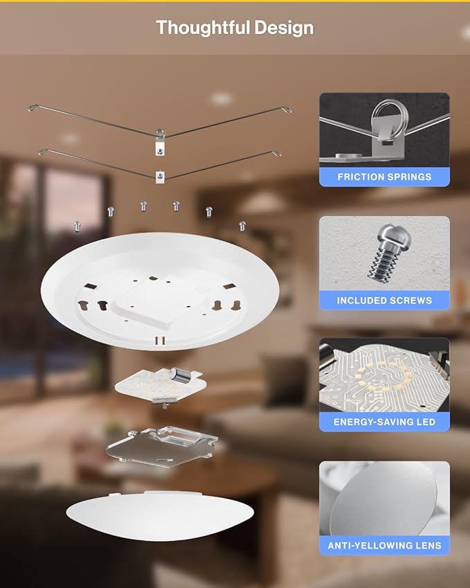 Sunco 96 Pack LED Disc Lights Ceiling 6 Inch, Flush Mount Disk Light, Recessed - Image 4