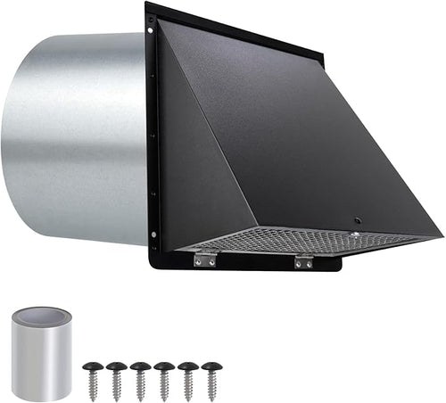 12 Inch Wall Vent Hood Exhaust Vent Cap Dryer Vent Cover, Exterior Hooded Wall by JYINCPED