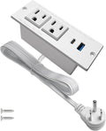 4 LEAF USB C Recessed Power Strip Fast Charge Desktop Power Station 2 Outlets 2 by 4LEAF