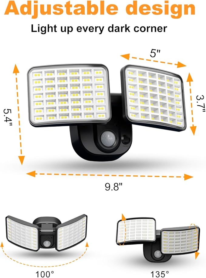 YTKIH Rechargeable Battery Motion Light, 2500LM & 4000LM Dual Modes Motion - Image 7