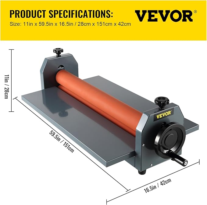 VEVOR 51 Inch Cold Laminator Machine 10mm Manual Vinyl Photo Film Cold - Image 8