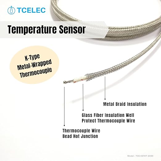 TCELEC TCE-K01HT-2000 K Type Metal Wrapped Durable and High Temperature - Image 2