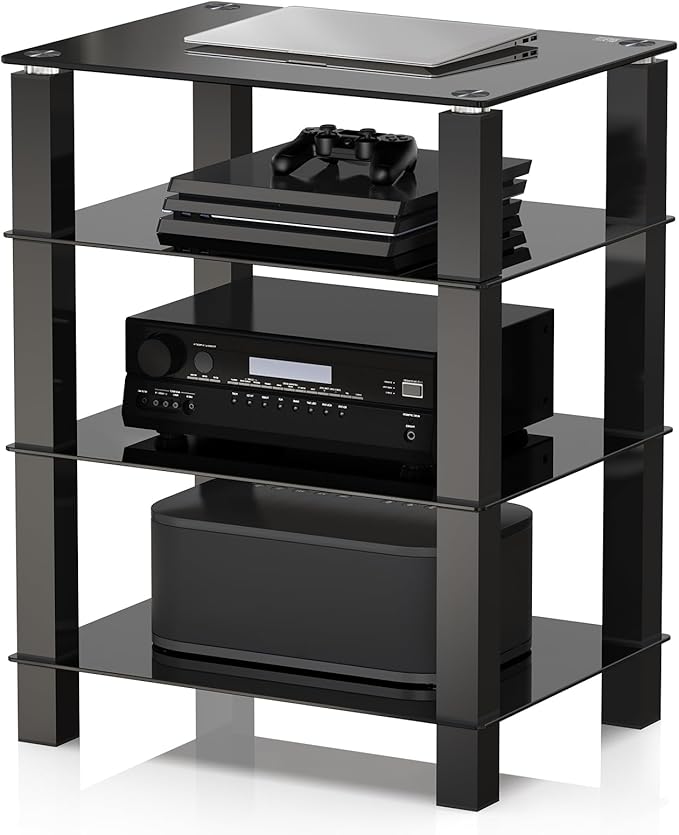 FITUEYES 4-Tier Media Stand Audio/Video Component Cabinet by FITUEYES