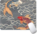 Koi Fish Japanese Tattoo Square Mouse pad, Waterproof, Anti Slip Rubber Base by Goodsprout