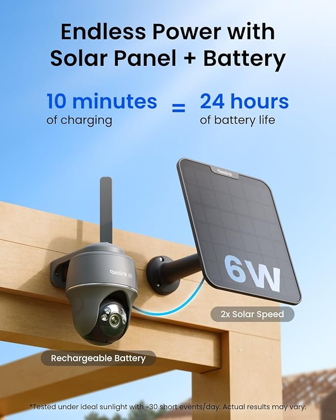 REOLINK 4K 4G LTE Cellular Security Camera, 8MP No WiFi Solar Powered, Pan Tilt - Image 3