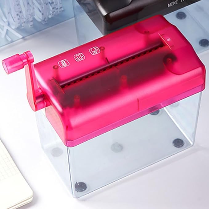 Manual Desktop Paper Shredder Red Small Handheld Shredder - Image 7
