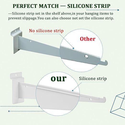 AYAYGD 10 Pack Slatwall Knife Shelf Bracket, 8 inch Slatwall Bracket - Image 4