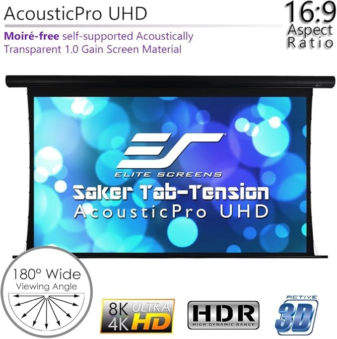 Elite Screens Saker Tab-Tension AcousticProUHD RC1 Kit, 120-INCH 20" Drop - Image 5