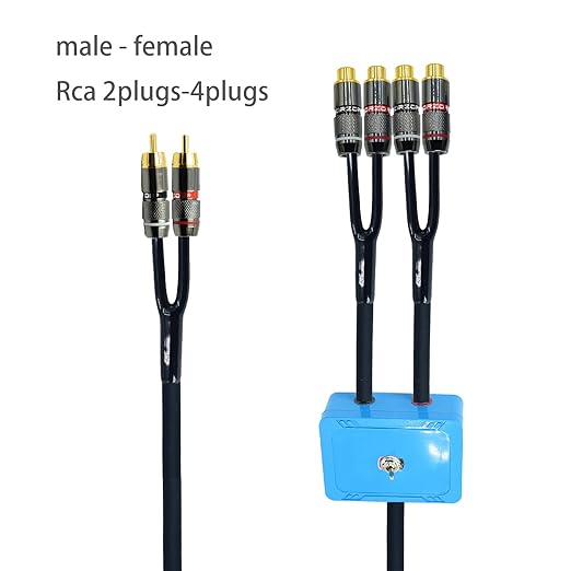 18ft Sound Channel swicher 2 Male to 4 Female RCA Switch Selector 2 in 1 Out - Image 2