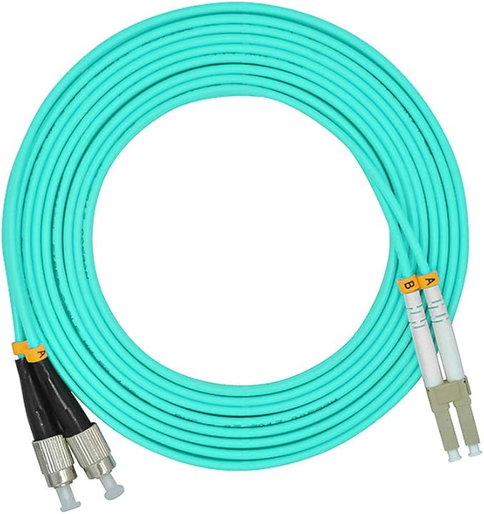 Jeirdus 1Meter 3ft LC to FC Duplex 50/125 10G OM3 Multi-Mode Fiber Optic Cable by Jeirdus
