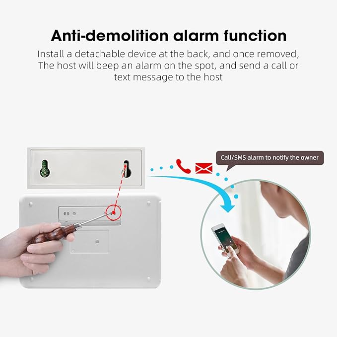 LWOHSI Alarm Systems with 4.3" Large Fulltouch Screen, 4G SMS/Tuya APP Alert - Image 8