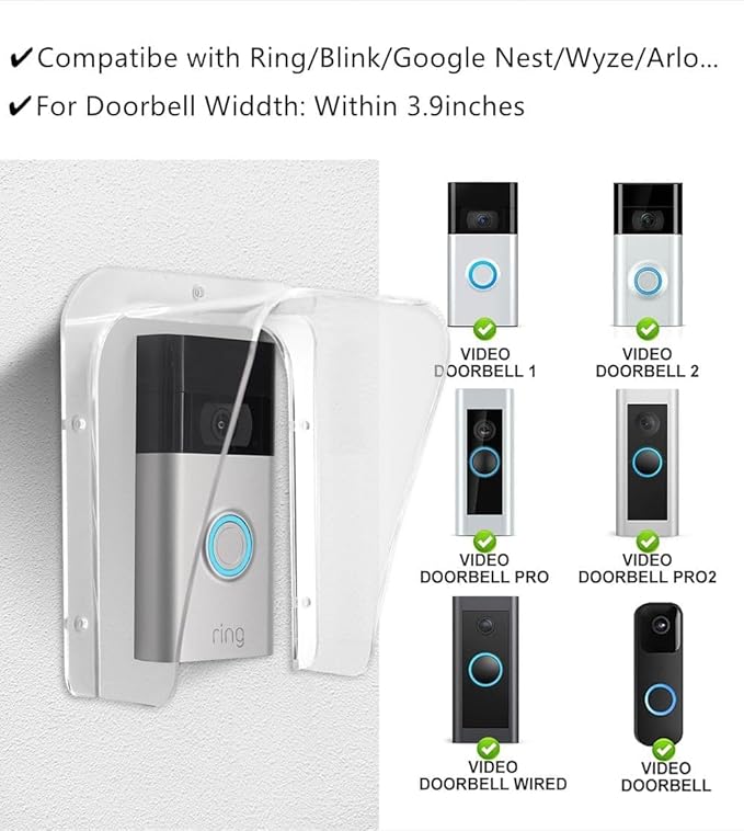 Doorbell Rain Cover Weatherproof Compatible - Image 2
