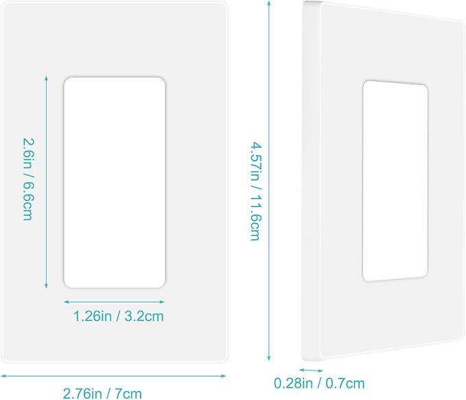 MLLIZH 20 Pack 1-Gang Screwless Wall Plate, Outlet Cover Plates, 4.57” H x - Image 5