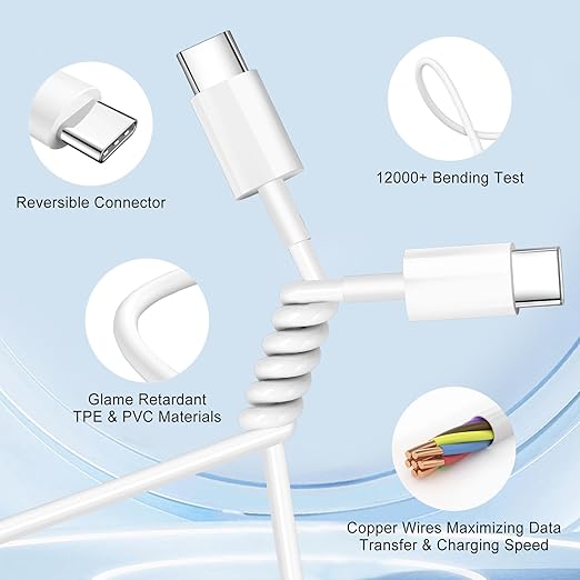 Dual Port A/C Charger for iPhone 17 16 15, Type C Charger Fast Charging Block - Image 5