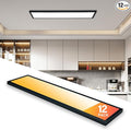 Mcacggo 12-Pack Black 1x4 LED Flat Panel Light Surface Mount, 5000K-4000K-3000K by Mcacggo
