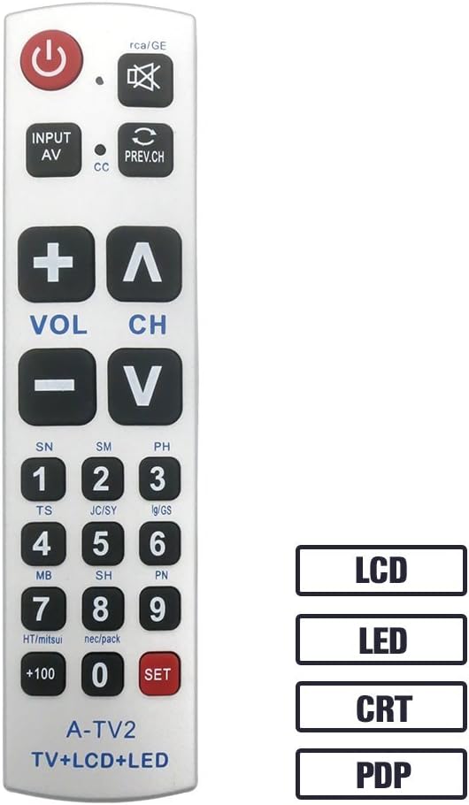LuckyStar Big Button Universal Remote Control A-TV2, Initial Setting by LUCKYSTAR