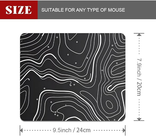 Abstract Topographic map Square Mouse pad, Waterproof, Anti Slip Rubber Base - Image 2