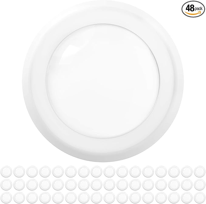 Sunco 48 Pack 5/6 Inch LED Disk Lights, Flush Mount Disc Recessed Ceiling Can by SuncoLighting