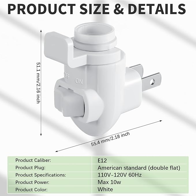 Tuanse 80 Sets Plug in Night Light Module White Night Light Base - Image 2