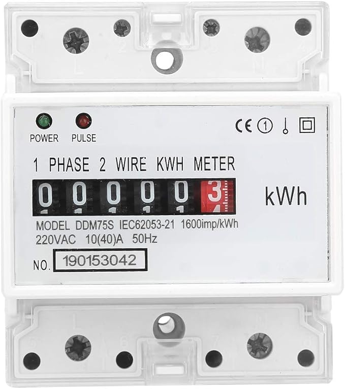 DDM75S Electric Meter, Single Phase 4P Din Rail Energy Meter LED Electricity by Pissente