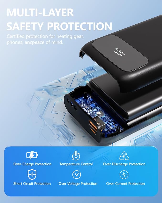 ColdBye Heated Vest Battery Pack . 5 , Type-C and USB - Image 5
