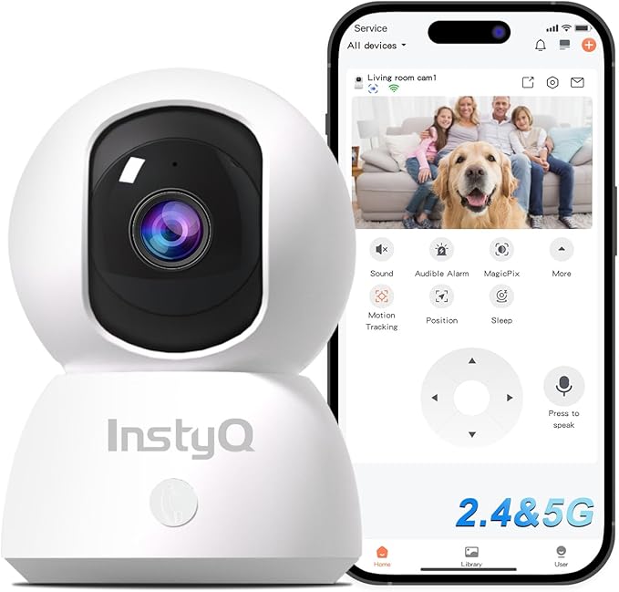 Indoor Security Camera 2K, 5G/2.4G WiFi Camera by InstyQ