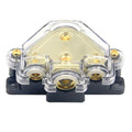RKURCK 3 Way Power Distribution Block, 0/2/4 AWG Gauge in, 4/8 Gauge Out by RKURCK