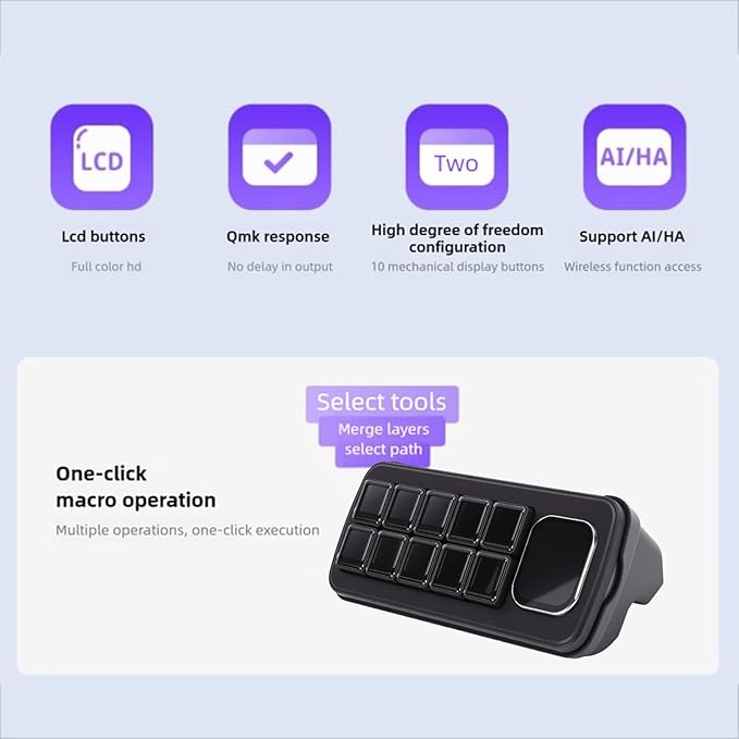 Yunseity AI Voice Control Panel, 10 LCD Mechanical Buttons - Image 8