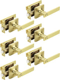 Mengico 6 Pack Gold Privacy Lever Door Handle Interior by Mengico