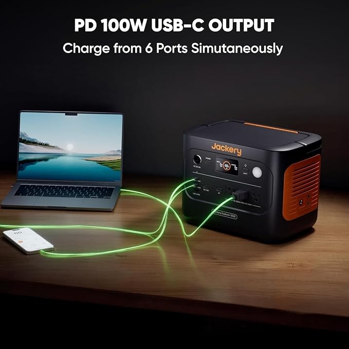 Jackery Explorer 1000 v2 Portable Power Station and 3-Port 102W Fast Charger - Image 9