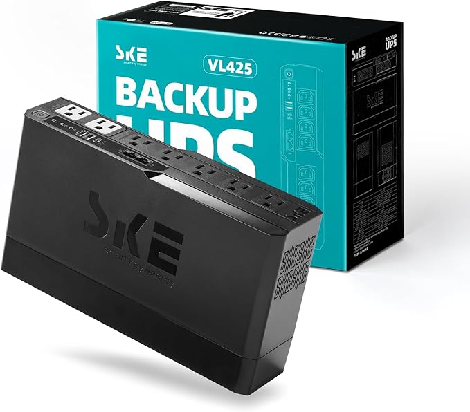 SKE SMART KEY ENERGY SKE 425VA/240W UPS Battery Backu Surge Protector by SKESMARTKEYENERGY