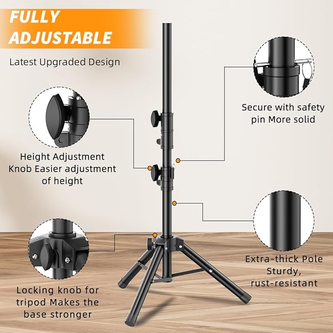 Small Speaker Stands, Lightweight 35mm Compatible Insert, Adjustable Height - Image 5