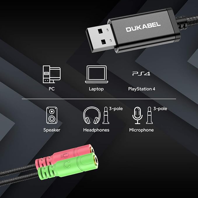 DuKabel USB to 3.5mm Jack TRS AUX Adapter - Image 2