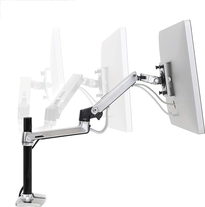 Ergotron – LX Monitor Arm, Single Monitor Desk Mount – fits Flat Curved - Image 2
