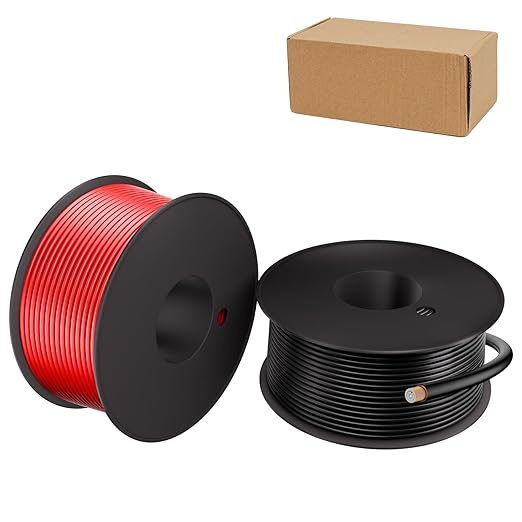 16 Gauge Electrical Wire 2 Pack Total 60ft-Black 30 ft and Red 30 ft Soft by HONENCN