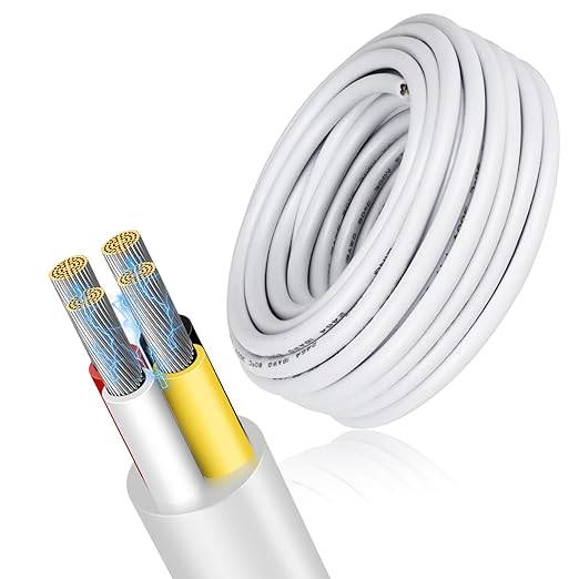 18 Gauge 4 Conductor Electrical Wire, 32.8FT Low Voltage 18/4 Tinned Copper by RESHAKE