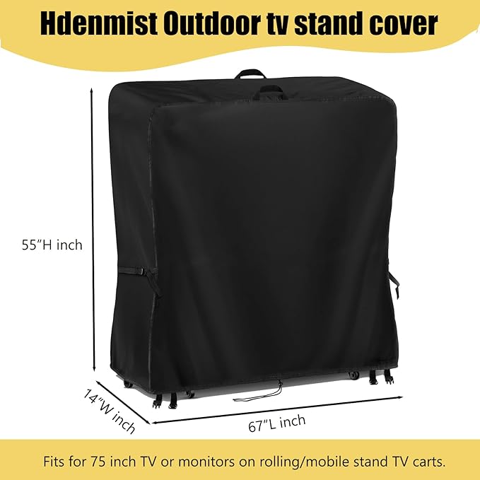 Hdenmist Outdoor TV Cover 67 Inch Weatherproof, Waterproof Outdoor TV Stand - Image 2
