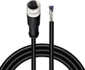 Lonlonty M8 Cable 3 Pin 6.5Ft/2M Female A Coding Circular Connector Cable by Lonlonty