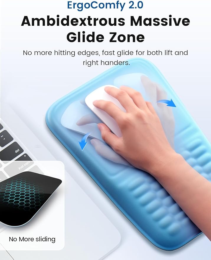 Vaydeer Wrist Rest for Computer Keyboard & Mouse Pad Set – Blue, Ergonomic - Image 5