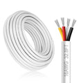 DEKIEVALE 16 Gauge 4 Conductor Electrical Wire, 32.8FT White PVC Stranded by DEKIEVALE